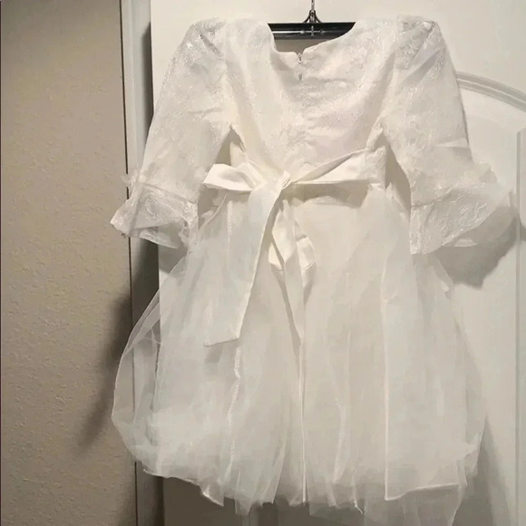 Girls White Lace and Tulle Dress 2T Formal - Picture 4 of 8